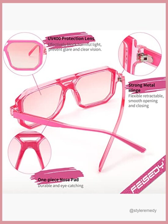 Plastic Aviator Sunglasses Retro Square Frame Polarized UV Protection main image 5